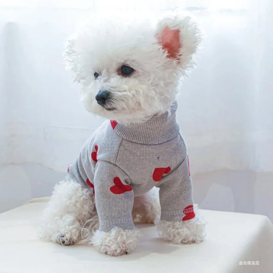 Love Printed Bottom Shirt For Small Dog And Cat Pets