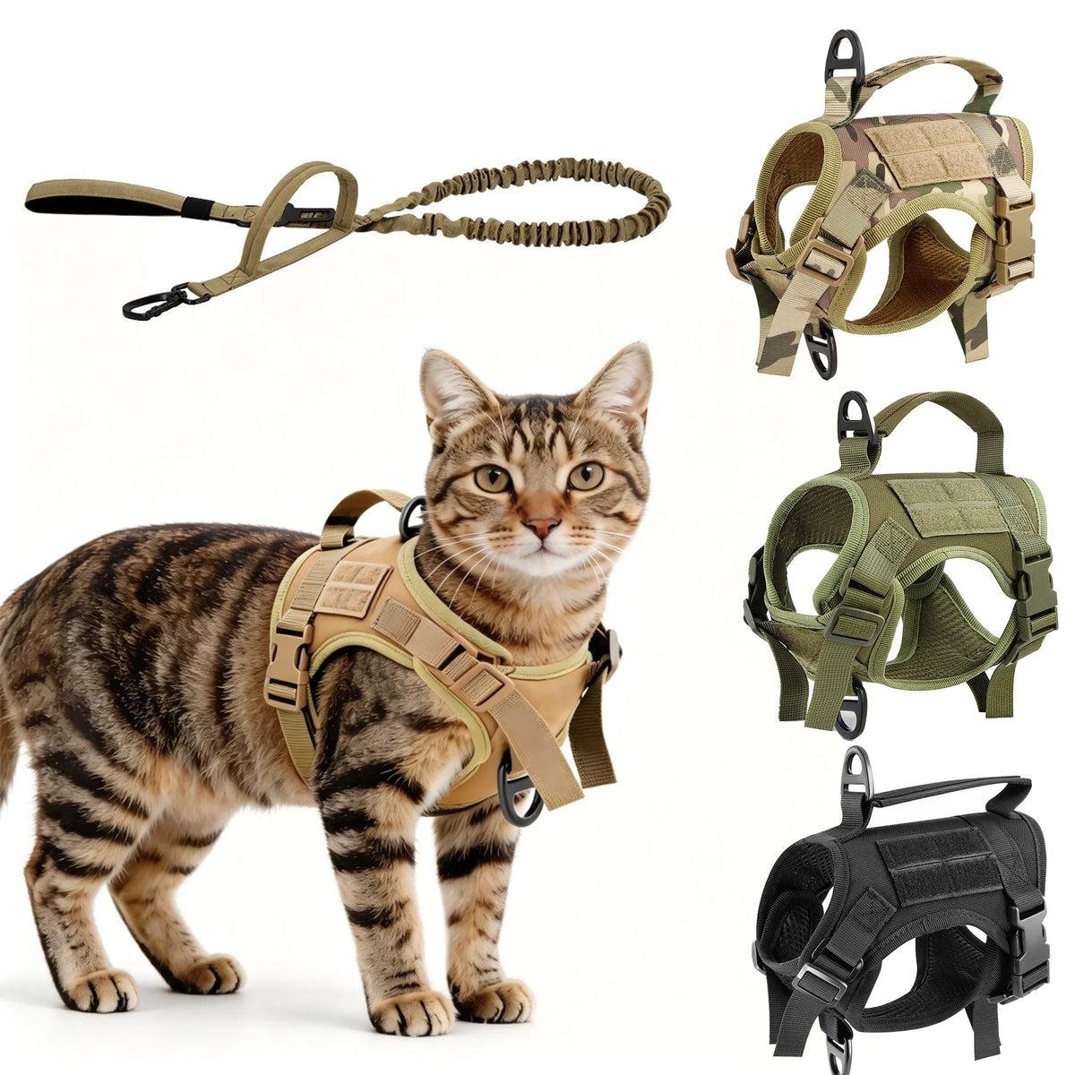 Petravel Tactical Cat Harness With Leash Set For Walking Cats