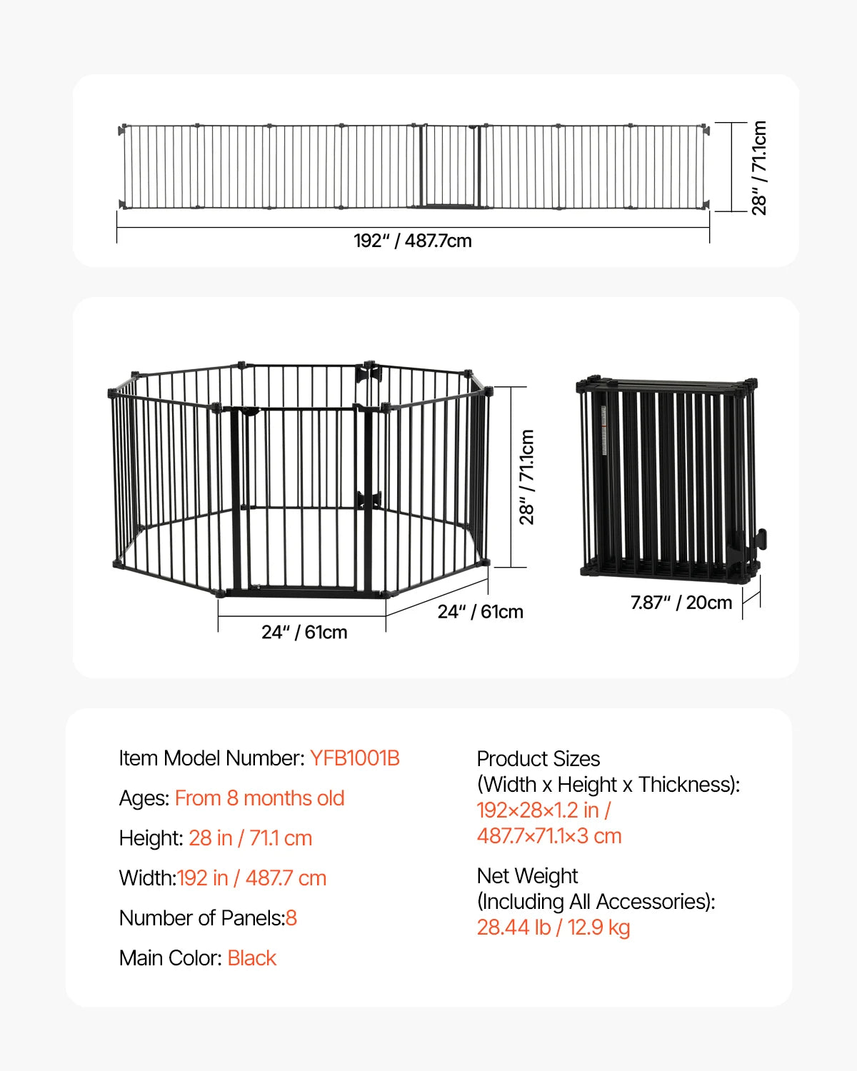 SucceBuy Pressure Mount Safety Gate For Babies And Pets