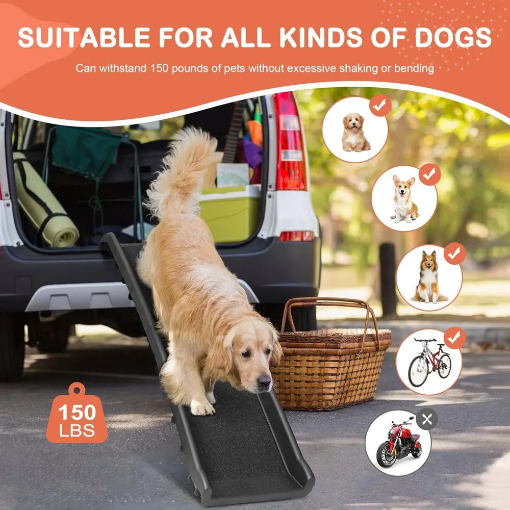Premium Folding Pet Ramp For Vehicles With Raised Side Rails