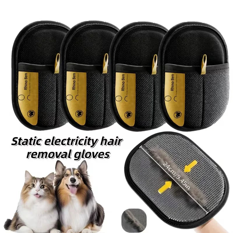 Double Sided Pet Grooming Gloves Anti Shedding Hair Removal For Cats