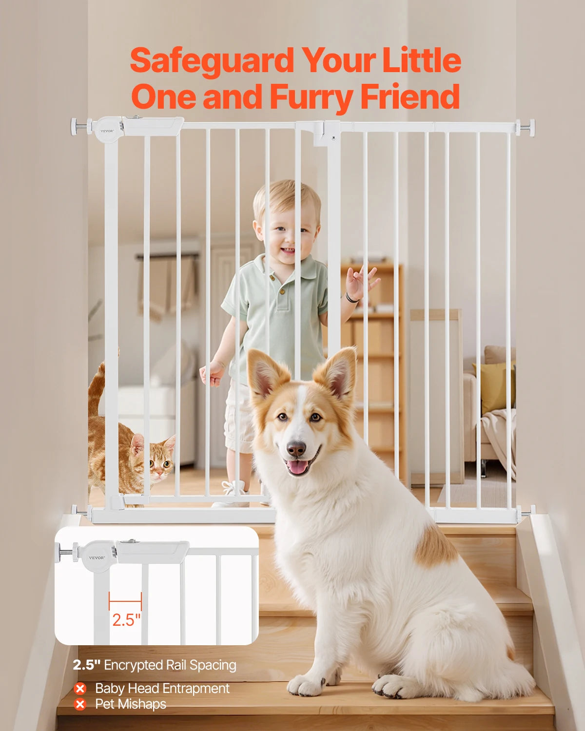 SucceBuy Pressure Mount Safety Gate For Babies And Pets