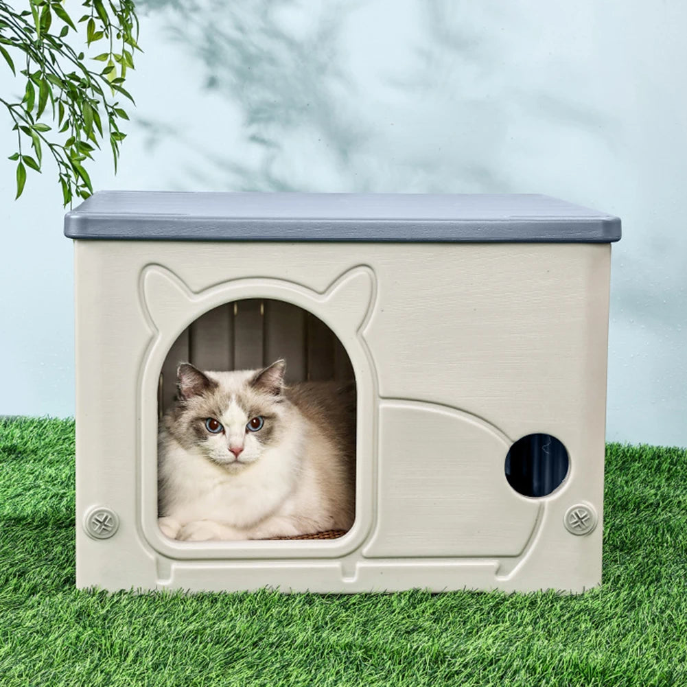 Cat Houses & Condos Rainproof Cat Dog Nest Four Seasons Cozy House for Small Pets Outdoor Kitten Nest