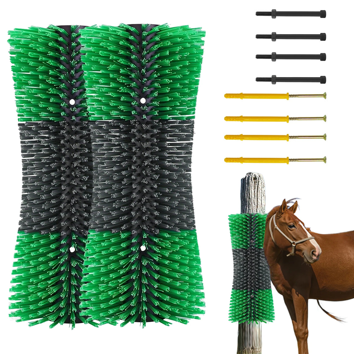 2PCS Livestock Grooming Brush Horse Brushes for Grooming, Cow Brush Itch Relief Equine Cattle Massage Brushes Goat Sheep Pig Relief Back Scratching