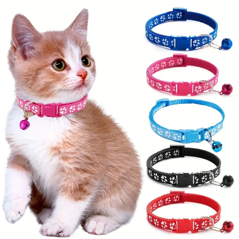 Adjustable Bell Cat Collar With Decorative Ribbon Detail
