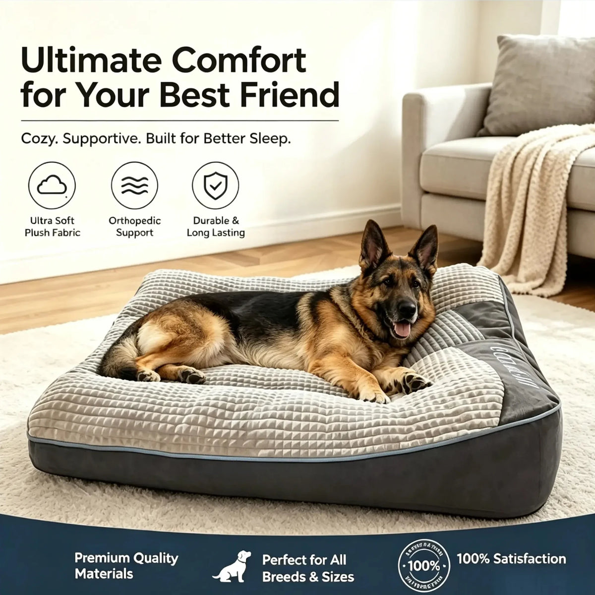 BOFNL Comfortable Dog Bed Soft Cozy Pet Sleeping Nest