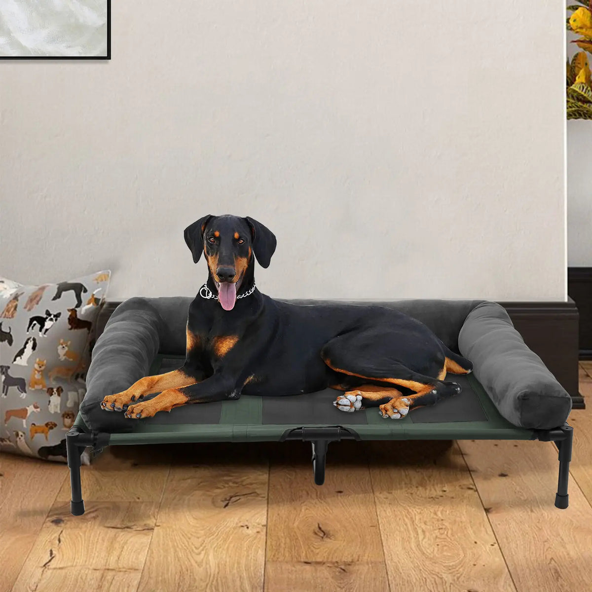 BINGOPAW Elevated Cooling Dog Bed With Breathable Mesh Bolster