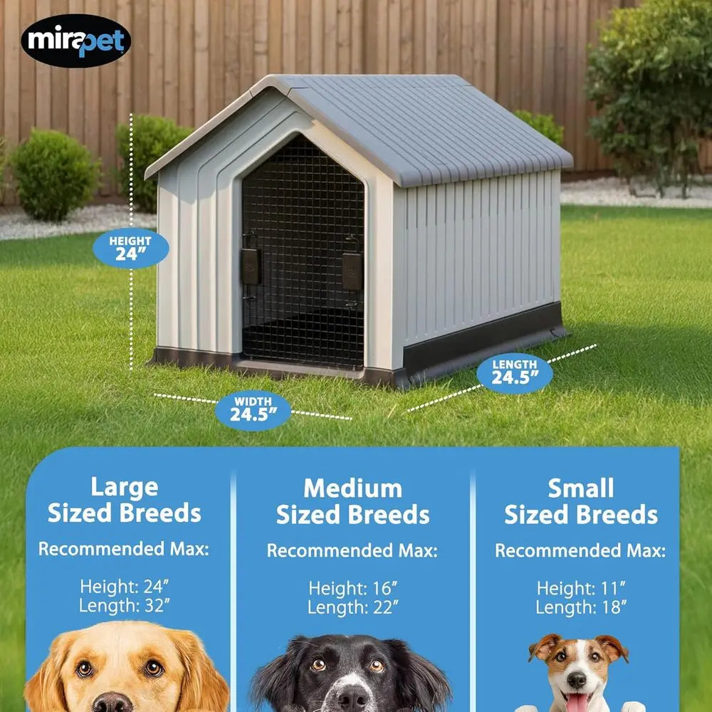 Weatherproof Plastic Dog House For Indoor And Outdoor Pets