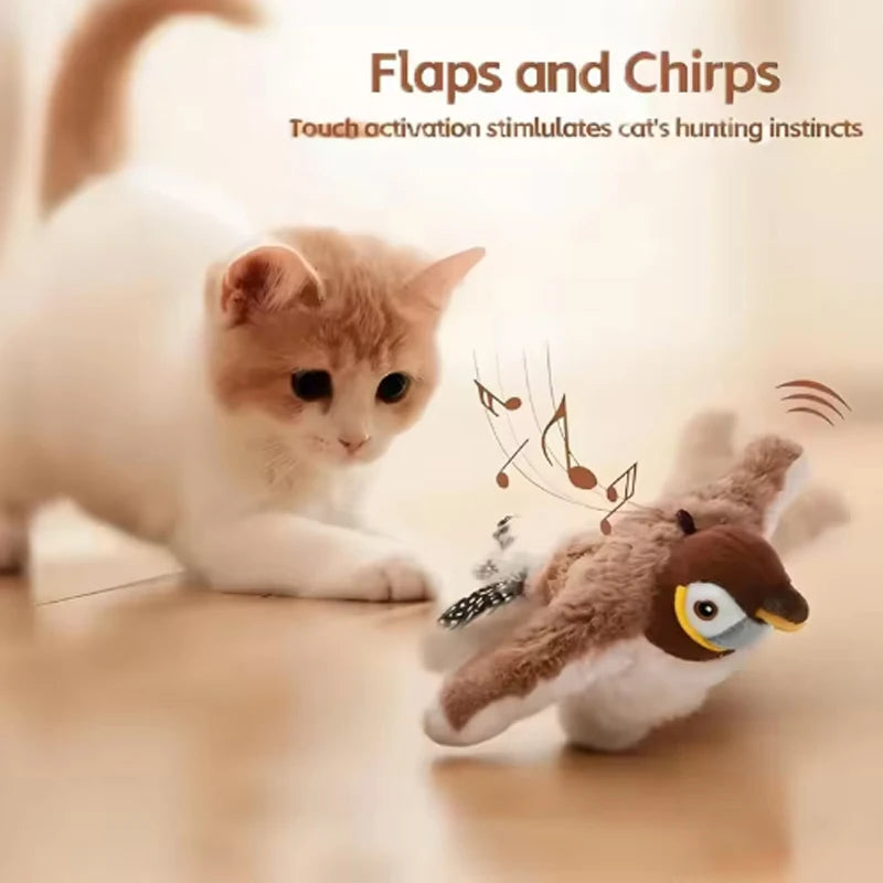 Interactive Chirping Simulated Plush Bird Toy For Cats And Dogs
